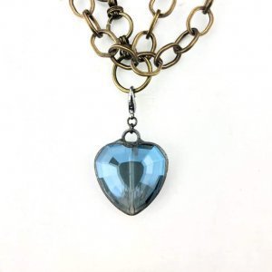Blue Czech Crystal Wild Heart - Large