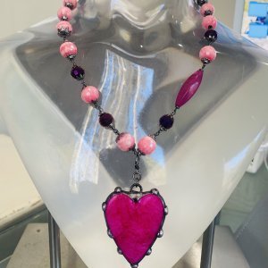 Rhodochrosite and Crystal Choker