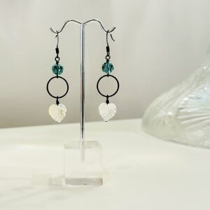 Abalone Pearl Carved Leaf Drops