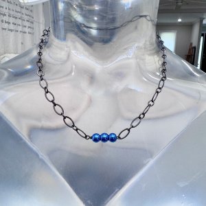Blue Pearl Lace Choker
