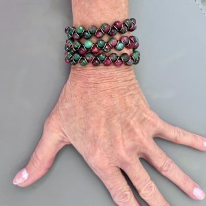 Pink Fire Agate Gyspy Wrap - Triple